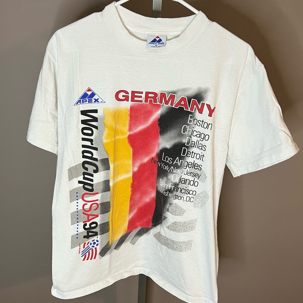 1994 Vintage Apex One Germany World Cup 94 Soccer Flag Shirt VTG 90s - Picture 1 of 8
